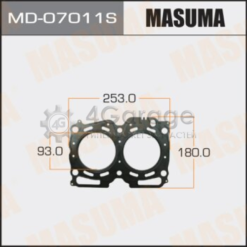 MASUMA MD07011S Прокладка Головки блока MASUMA, EJ20, трехслойная (металл-эластомер) Толщина 0,60 мм (1/10)