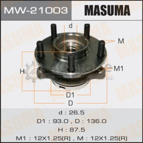 MASUMA MW21003 Ступичный узел MASUMA front FUGA Y50/51 SKYLINE V36 (with ABS)