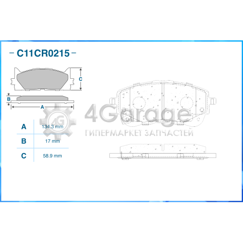 CWORKS C11CR0215 Колодки тормозные передние (Low Metallic)