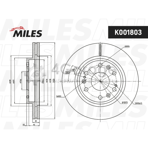 MILES K001803 Диск тормозной передний D330мм. CHEVROLET/CADILLAC 09- K001803