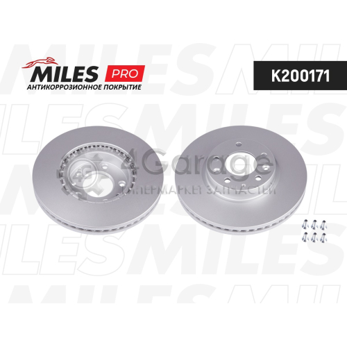 MILES K200171 Диск тормозной MAZDA 6 07> передний вент. с покрытием