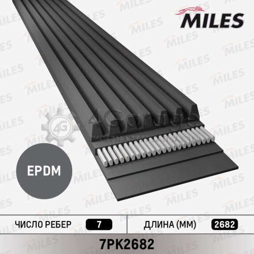 MILES 7PK2682 Ремень поликлиновой 7PK2682