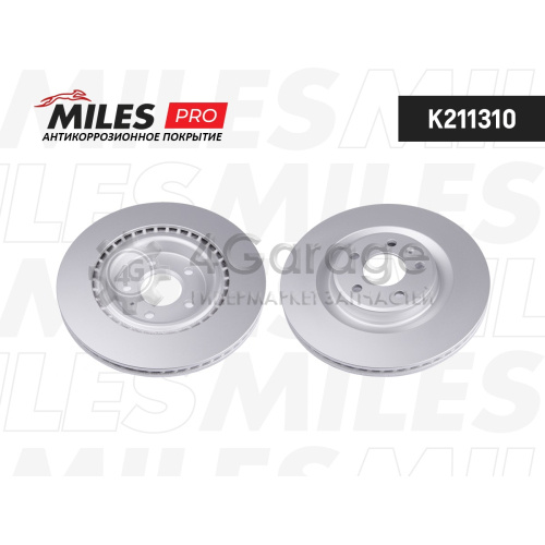 MILES K211310 Диск тормозной AUDI A4/A5 07-/A6/A7/A8 10-/Q5 задний вент.D 330мм. с покрытием