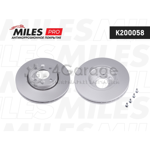 MILES K200058 Диск тормозной NISSAN MICRA 03-/NOTE 06-/RENAULT MEGANE 03-/CLIO 05- перед.вент.