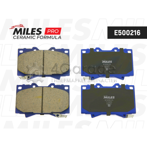 MILES E500216 Колодки тормозные передние (Смесь CERAMIC) TOYOTA LAND CRUISER 4.2D 9098/4.2D/4.7 98