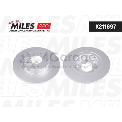 MILES K211697 Диск тормозной MAZDA 6 12- задний с покрытием