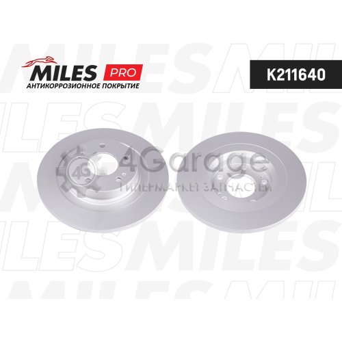 MILES K211640 Диск тормозной задний MITSUBISHI OUTLANDER/ASX 12- (серия PRO с защитным покрытием) (TRW DF6598) K211640