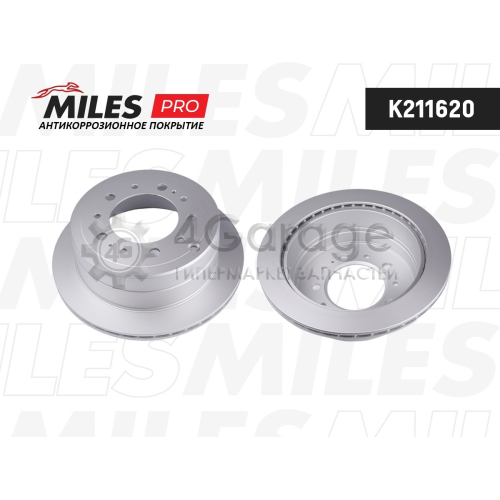 MILES K211620 Диск тормозной задний TOYOTA LAND CRUISER J100 4.2-4.7 00-05/LEXUS LX470 02-07 (серия PRO с защитным покрытием) (TRW DF4483) K211620