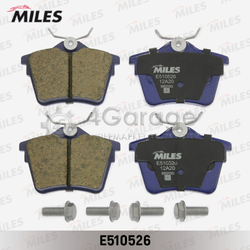 MILES E510526 Колодки тормозные (смесь CERAMIC) CITROEN C5 08 /PEUGEOT 407 04 /607 00 задние (TRW GDB1596) E510526