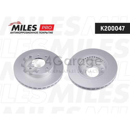 MILES K200047 Диск тормозной передний вентилируемый NISSAN ALMERA CLASSIC/N16/PRIMERA P10/P11 R14 (серия PRO с защитным покрытием) (TRW DF2591) K200047