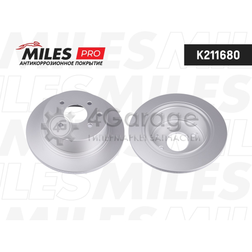 MILES K211680 Диск тормозной задний NISSAN TIIDA 07- (серия PRO с защитным покрытием) (TRW DF6317) K211680