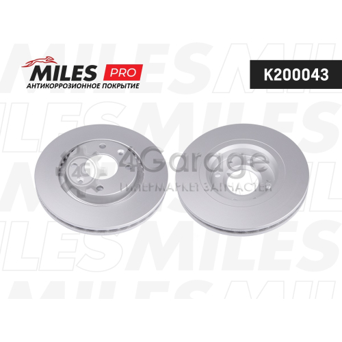 MILES K200043 Диск тормозной CITROEN C3/C4/C5 03>/BERLINGO 96>/PEUGEOT 206/307/PARTNER пер.