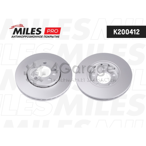 MILES K200412 Диск тормозной передний вентилируемый AUDI A2/A3/VW GOLF IV/V/SKODA FABIA/OCTAVIA (серия PRO с защитным покрытием) (TRW DF2803) K200412