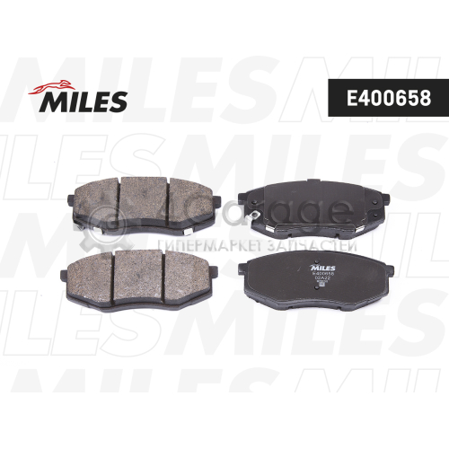 MILES E400658 Колодки тормозные KIA SOUL 14-/HYNDAI i20 10-/SONATA 09- передние LowMetallic