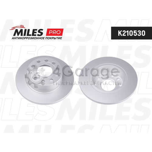 MILES K210530 Диск тормозной задний AUDI A3 03-/SKODA OCTAVIA/YETI/VW CADDY/GOLF 03- (серия PRO с защитным покрытием) (TRW DF4276) K210530