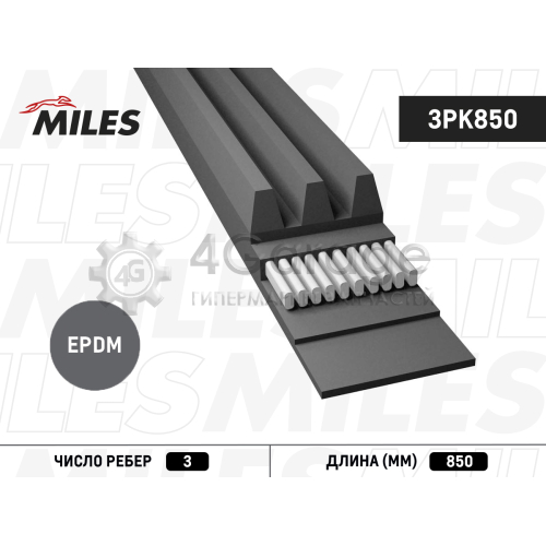 MILES 3PK850 Ремень поликлиновой 3PK850