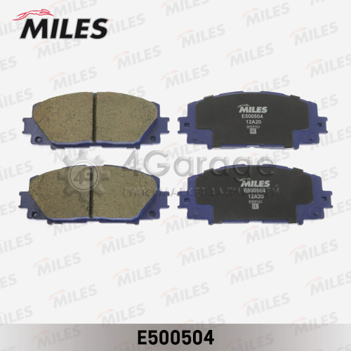 MILES E500504 Колодки тормозные (Смесь CERAMIC) TOYOTA YARIS 06 (Япония) без АБС передние (TRW GDB3459) E500504