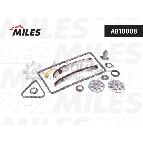 MILES AB10008 Комплект цепи ГРМ TOYOTA AVENSIS 2.0i/2.4i 16V 1AZFE/2AZFE 01- co звездочками