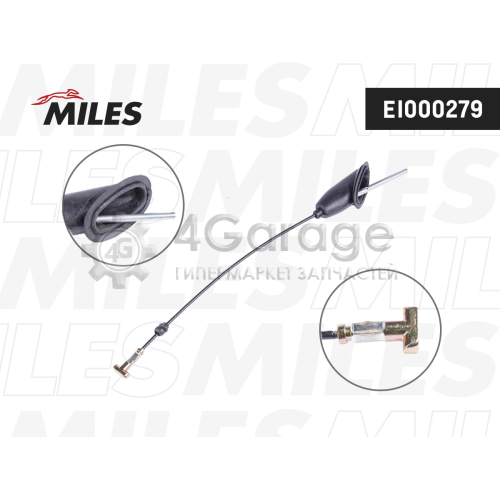 MILES EI000279 Трос стояночного тормоза TOYOTA AVENSIS T25, COROLLA E12 EI000279