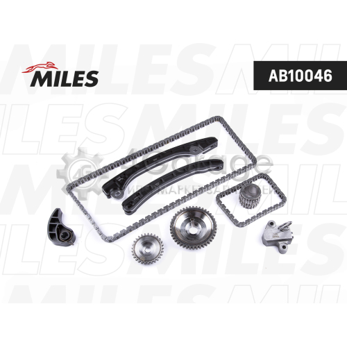 MILES AB10046 Комплект цепи ГРМ NISSAN 1.6i HR16DE 10- co звездочками AB10046