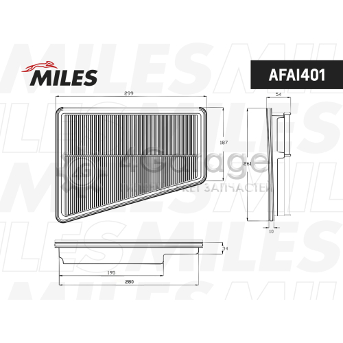 MILES AFAI401 Фильтр воздушный HYUNDAI EQUUS 4.6 09- AFAI401