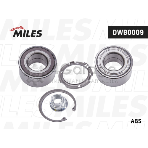 MILES DWB0009 Подшипник ступ.RENAULT LOGAN I/SANDERO/NISSAN NOTE 07- пер. +ABS