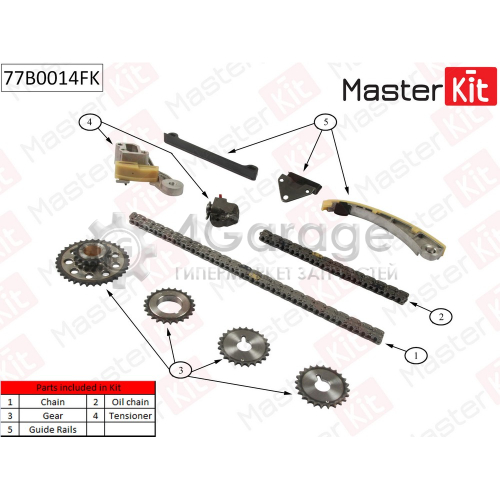 MASTER KIT 77B0014FK Комплект цепи ГРМ SUZUKI Grand Vitara 2.0 5DR J20A 98 05