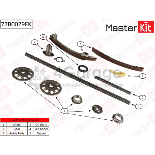 MASTER KIT 77B0029FK Комплект цепи ГРМ Toyota Avensis 2.0i/2.4i 16V 1AZFE/2AZFE 01 11