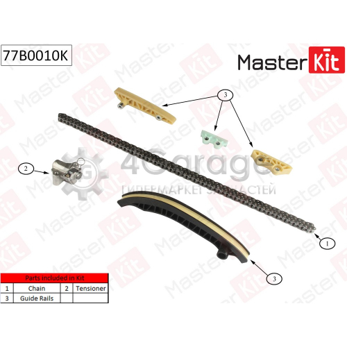 MASTER KIT 77B0010K Комплект цепи ГРМ FORD Transit 2.4Di 06 12(без звездочек)