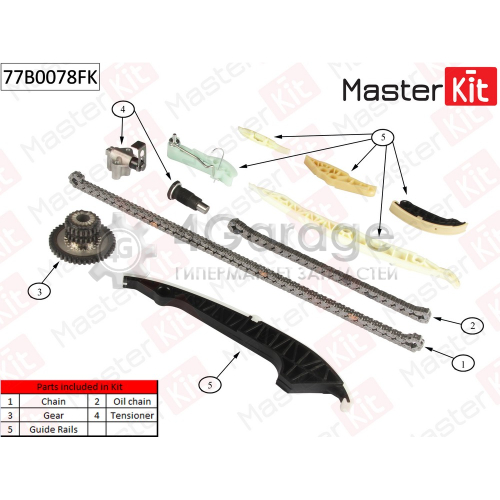 MASTER KIT 77B0078FK Комплект цепи ГРМ Audi A4 1.8 TFSI CABA/CDHA 08 15