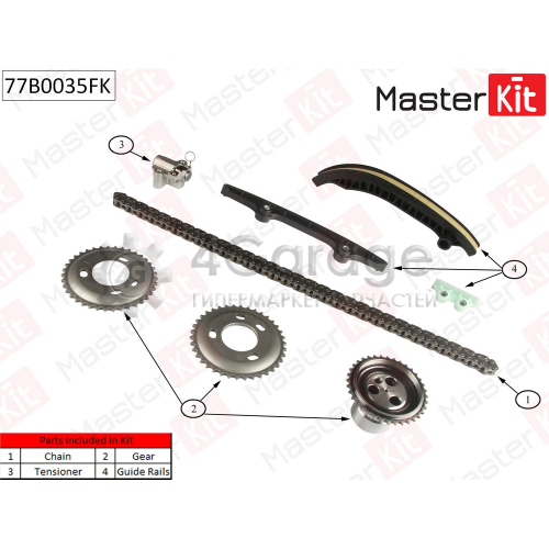 MASTER KIT 77B0035FK Комплект цепи ГРМ FORD Transit 2.2i Duratorq TC 06 15