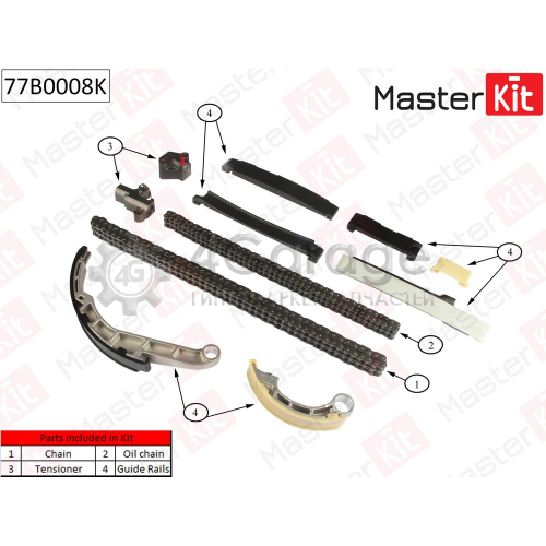 MASTER KIT 77B0008K Комплект цепи ГРМ Nissan Almera Tino/X Trail 2.2D (без звездочек) 77B0008K