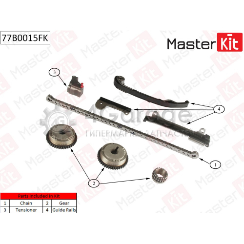 MASTER KIT 77B0015FK Комплект цепи ГРМ NISSAN Almera/Tino 1.5i 1.8i 16V QG15/QG18DE 00 