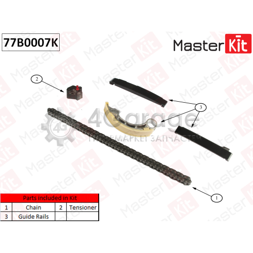 MASTER KIT 77B0007K Комплект цепи ГРМ NISSAN Pathfinder III 2.5 dCi YD25 05 (без звездочек)