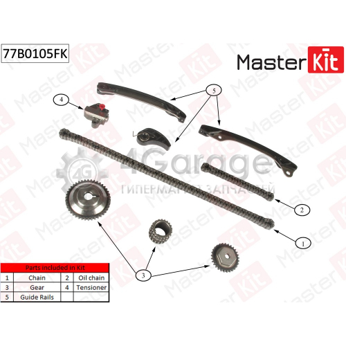 MASTER KIT 77B0105FK Комплект цепи ГРМ Nissan Micro/Note 1.2i HR12DE 2010 