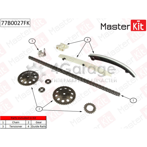 MASTER KIT 77B0027FK Комплект цепи ГРМ Opel Astra 1.0i 1.4i Z10XE/X12XE