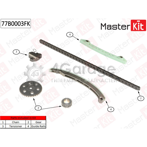 MASTER KIT 77B0003FK Комплект цепи ГРМ Ford Focus II/C Max 2.0i AODA/AODB 04>