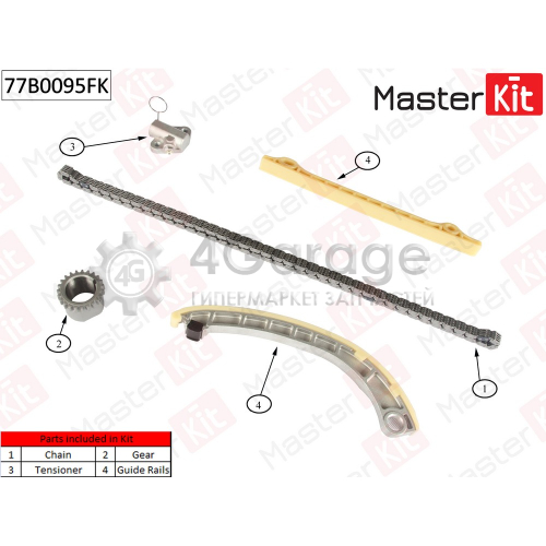 MASTER KIT 77B0095FK Комплект цепи ГРМ SUZUKI IGNIS II/JIMNY/SWIFT III/SX 4 M13A/M15A/M16A 01 14