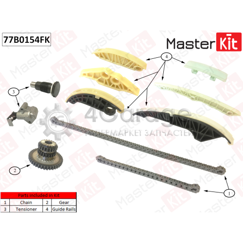 MASTER KIT 77B0154FK Комплект цепи ГРМ Audi A3/TT Shoda Octavia/Superb Volkswagen Passat/Golf VI/CC AXX/BPY/BWA/CCZA 04 1