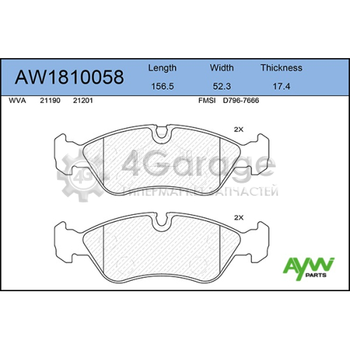 Колодки тормозные передние AW1810058 DAEWOO Nexia/Lanos/Espero OPEL Astra 98/Omega A/Vectra A B/Kadett 93 AYWIPARTS AW1810058 в Нижнем Новгороде