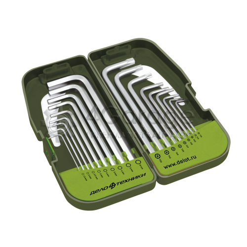 Набор ключей шестигранных (1.5 2 2.5 3 4 5 6 7 8 10 мм) и TORX (T10 T15 T20 T25 T27 T30 T40 T45 T50) ДЕЛО ТЕХНИКИ 564518 в Нижнем Новгороде