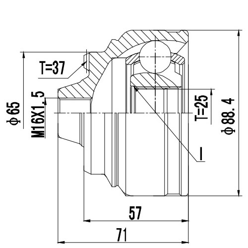 ZIKMAR Z87098R ШРУС НАРУЖНЫЙ BMW 5 (09 >)