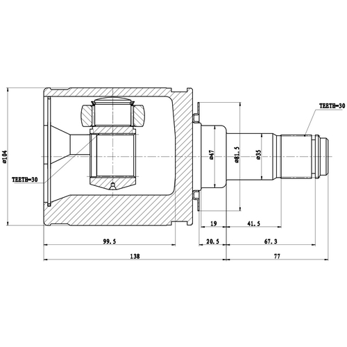 ZIKMAR Z87517R ШРУС ВНУТРЕННИЙ TOYOTA LAND CRUISER 100 (98 07) в Красноярске