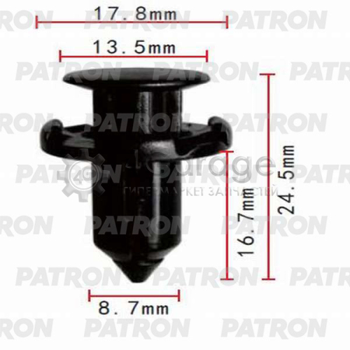 PATRON P370164 Клипса пластмассовая