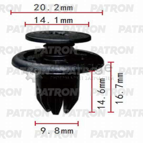 PATRON P370132 Клипса пластмассовая