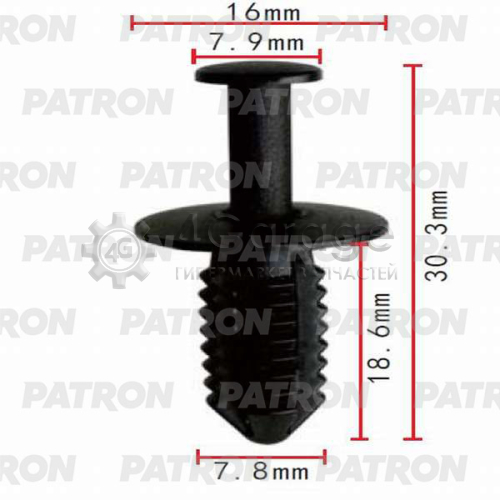 PATRON P370198A Клипса пластмассовая