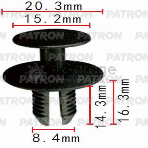 PATRON P370495 Клипса пластмассовая