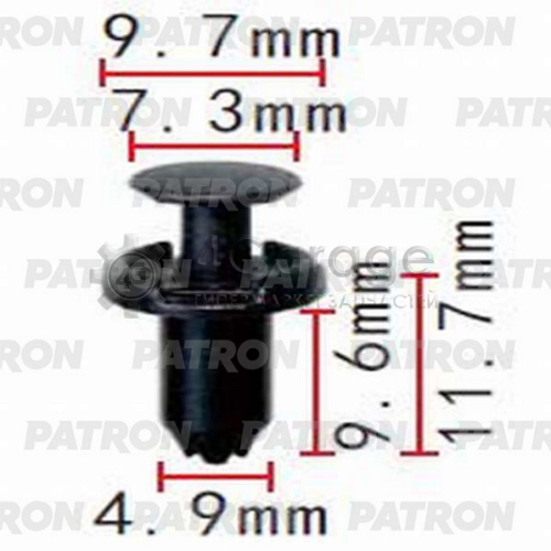 PATRON P371380 Клипса пластмассовая