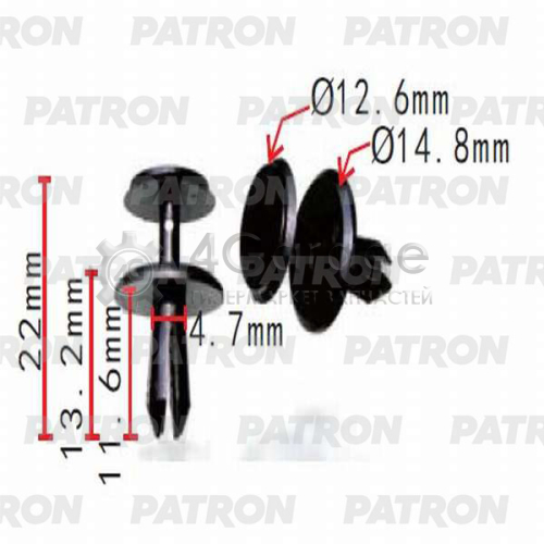 PATRON P370212 Клипса пластмассовая