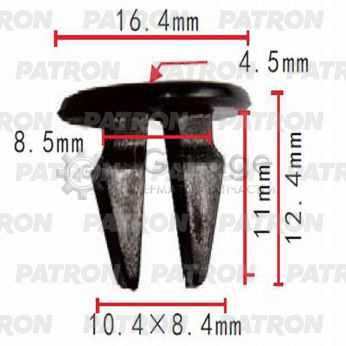 PATRON P370404 Клипса пластмассовая